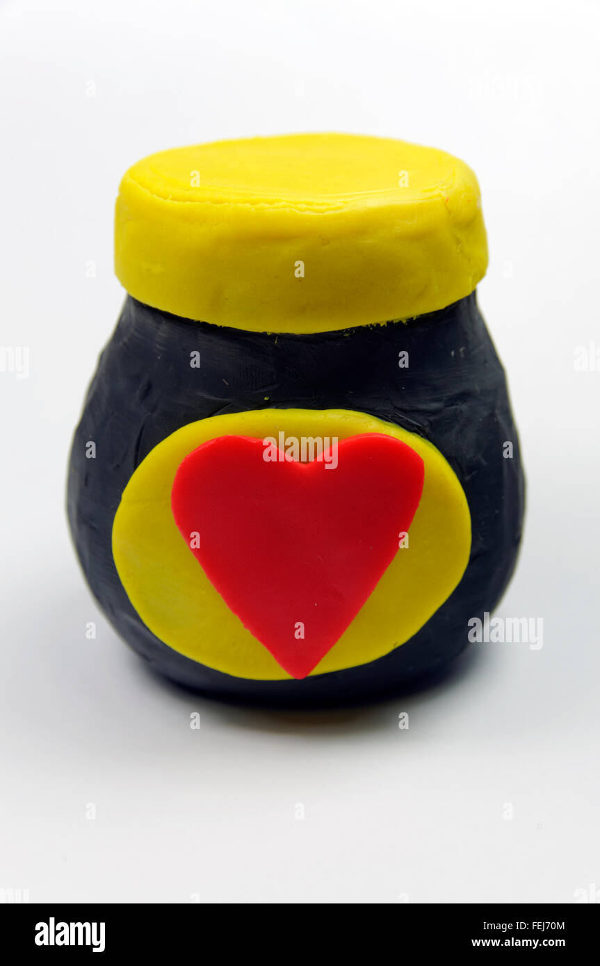 Copy of Marmite Jar made from Play-Doh. Stock Photo