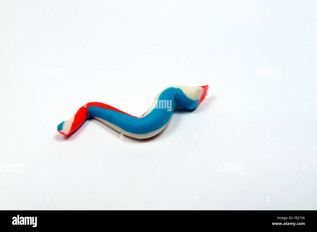 Imitation toothpaste made from  play doh. Stock Photo