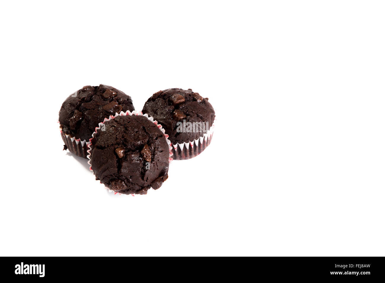 chocolate party muffins isolated on white background Stock Photo