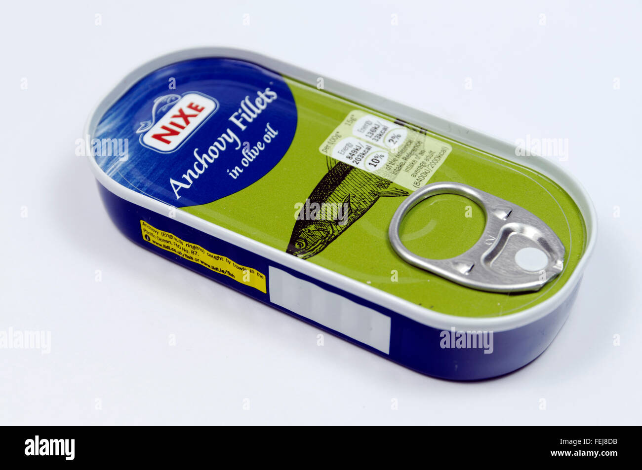 Tin of Anchovy fillets Stock Photo Alamy
