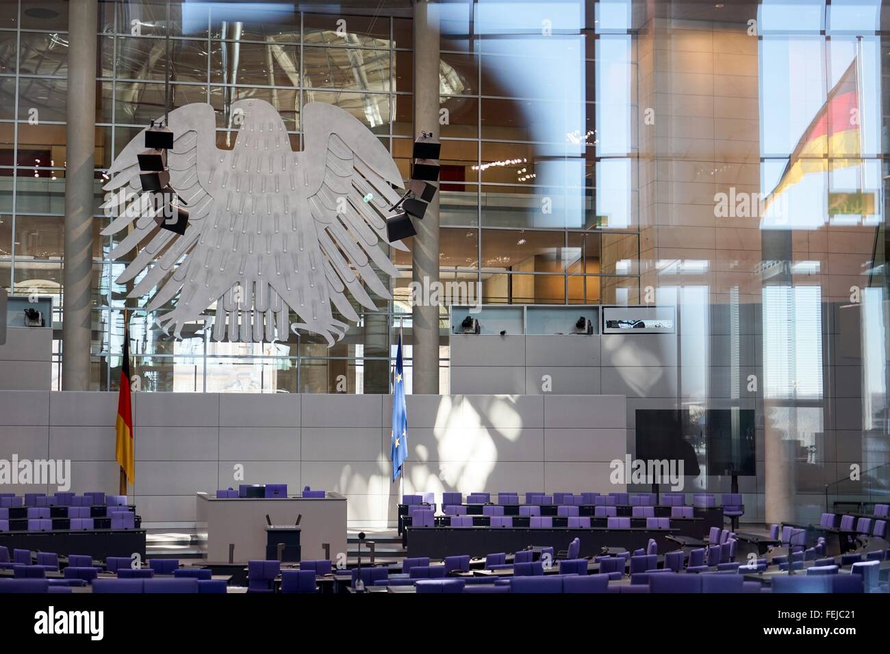 Germany: Inside view of the German Parliament in Berlin. Photo from 22. January 2016. Stock Photo