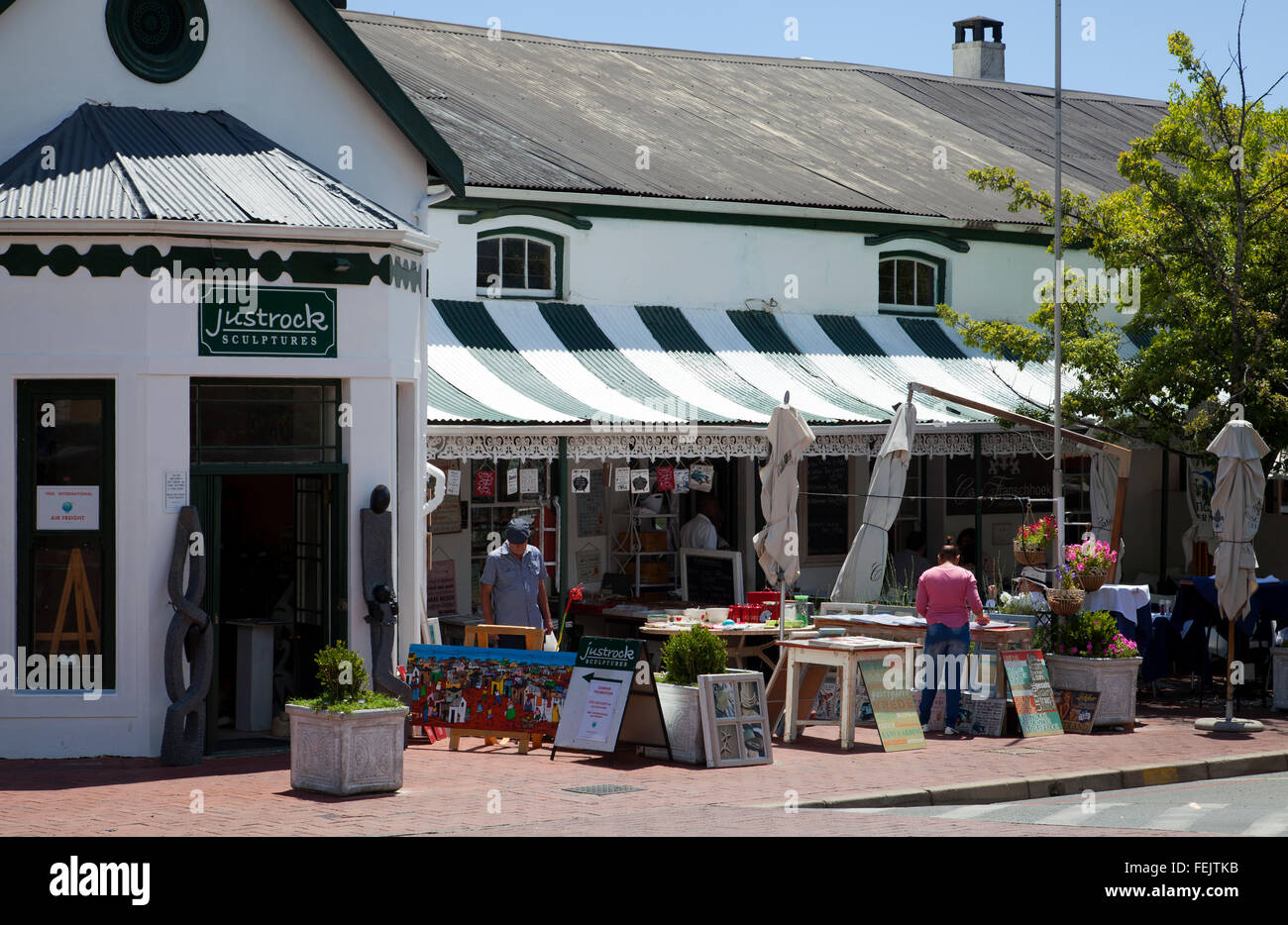 Franschhoek Main Road Shops Western Cape South Africa Stock Photo