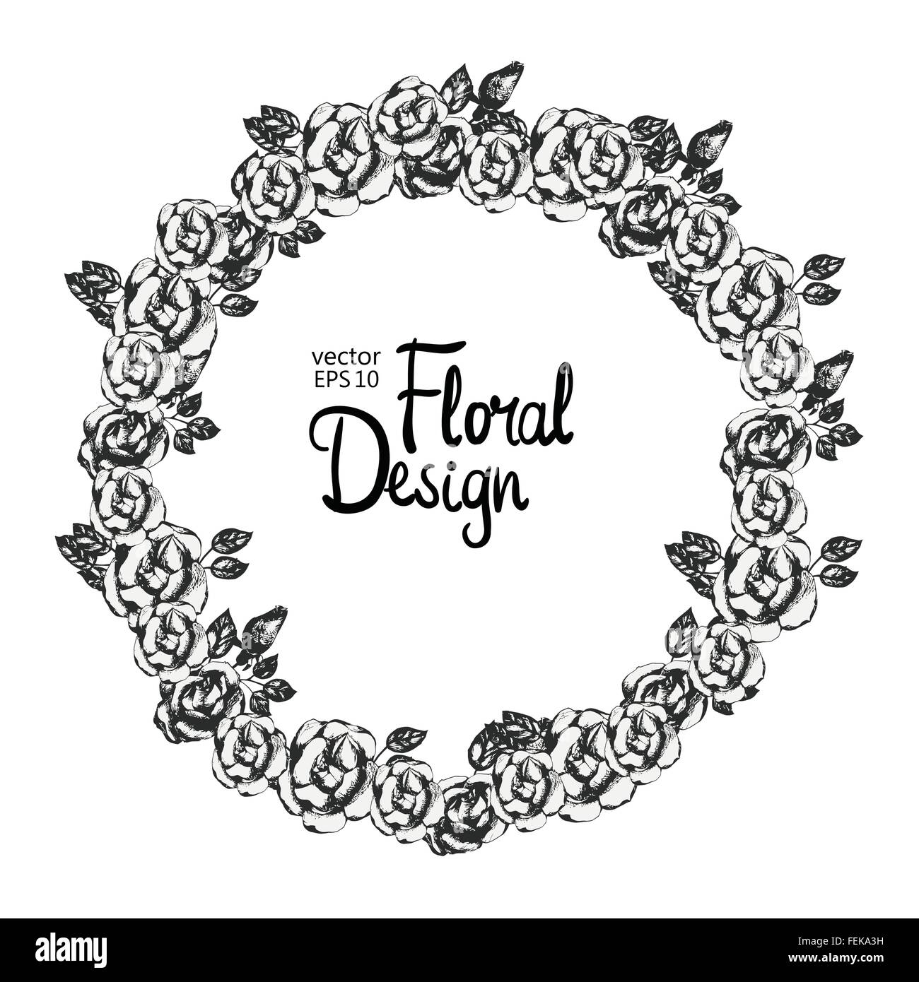 Vintage floral vector wreath Stock Vector Image & Art - Alamy