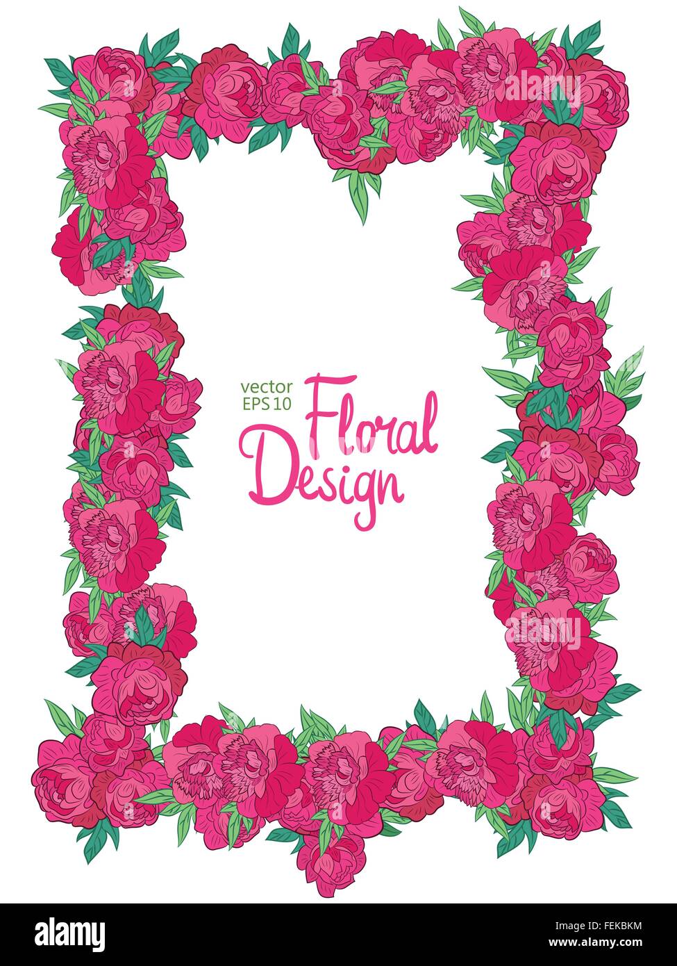 Vector frame with peonies Stock Vector Image & Art - Alamy
