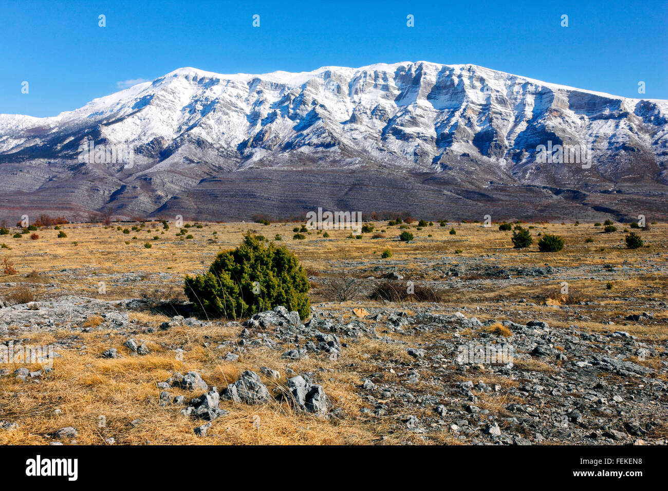 Dinara mountain in Croatia, snow covered Stock Photo