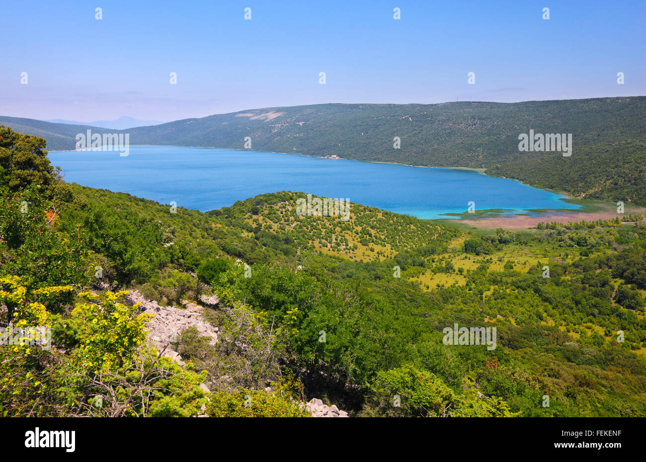 Lake Vrana on island Cres in Croatia Stock Photo