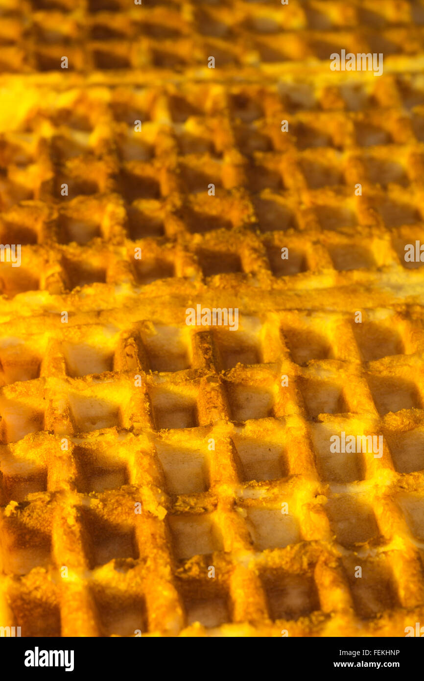 Honeycombed waffle texture - as visual metaphor for concept of cells, cellular, data storage / retrieval, filing systems, data. Stock Photo