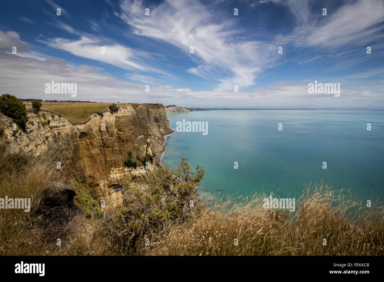 Cliffs of Cape Kidnappers Stock Photo
