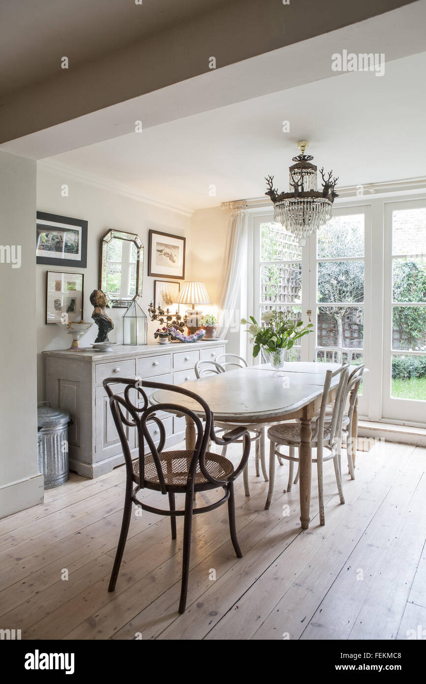 Artist Alice Instone's house in Clapham, London. The dining room. Stock Photo