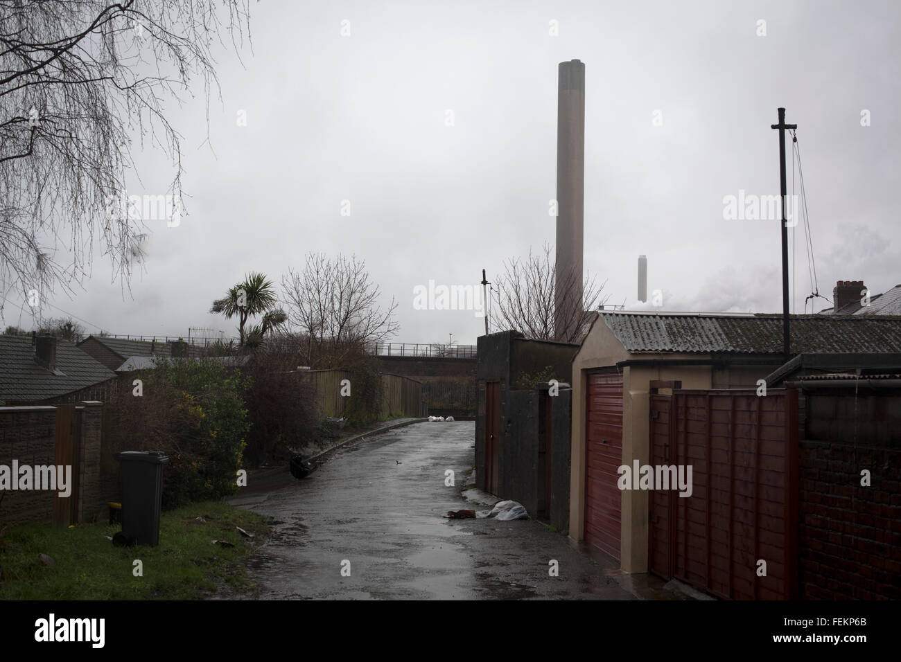 The steelworks at Port Talbot, south Wales dominating the houses at