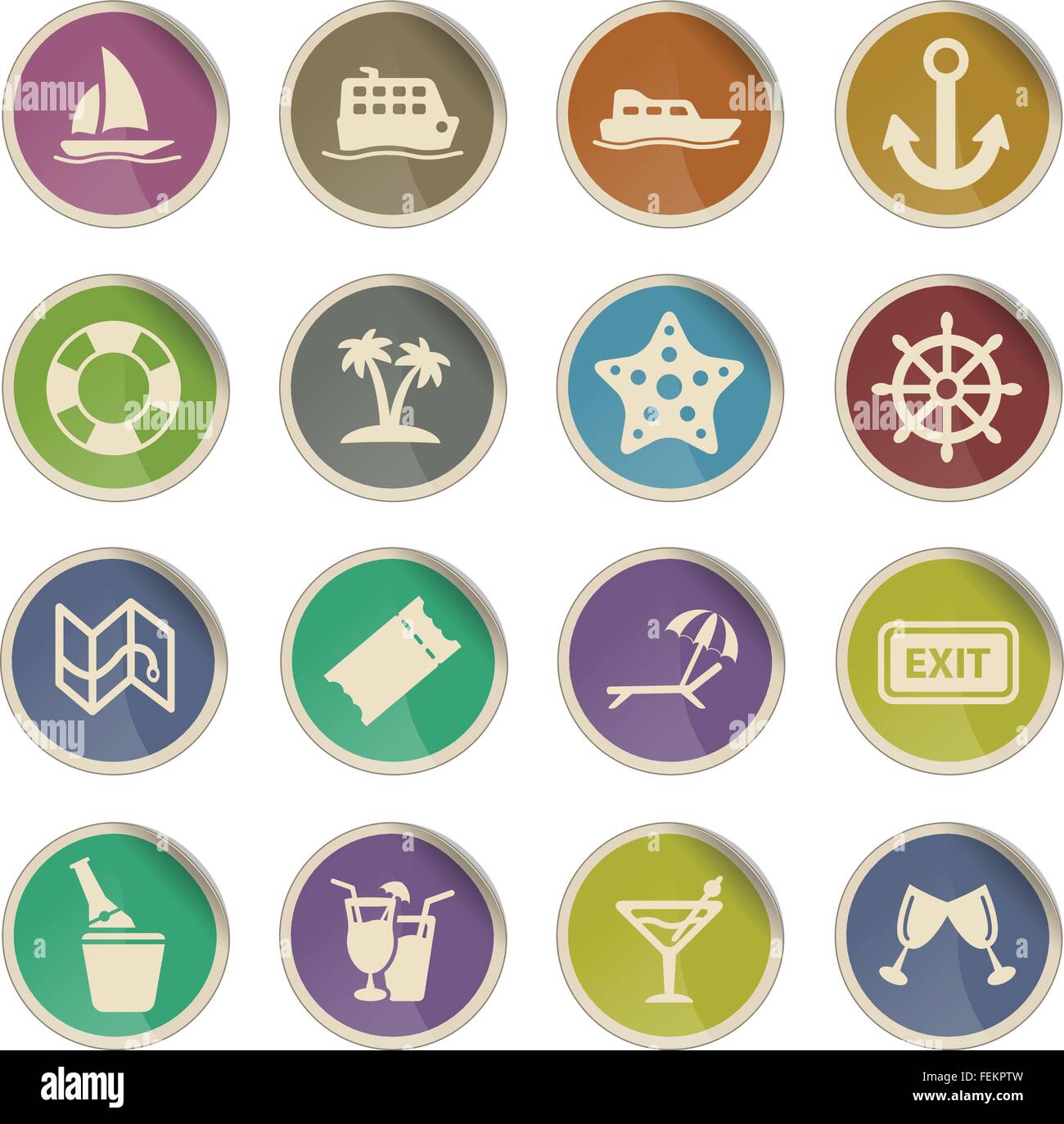 Cruise simply icons Stock Vector Image & Art - Alamy