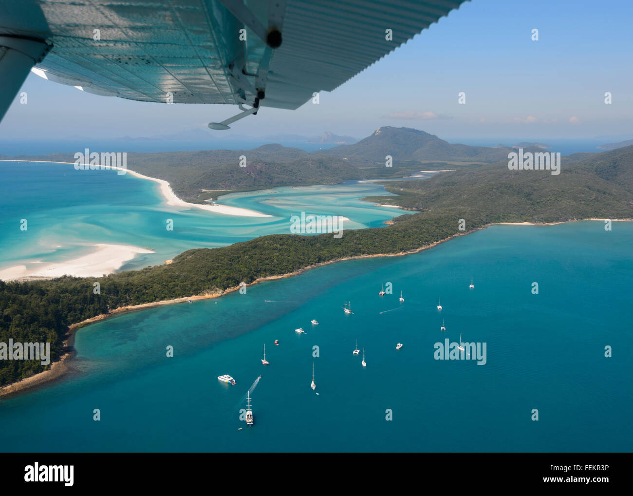 Aerial View of Hill Inlet, Whitsunday Islands, Queensland, Australia Stock Photo