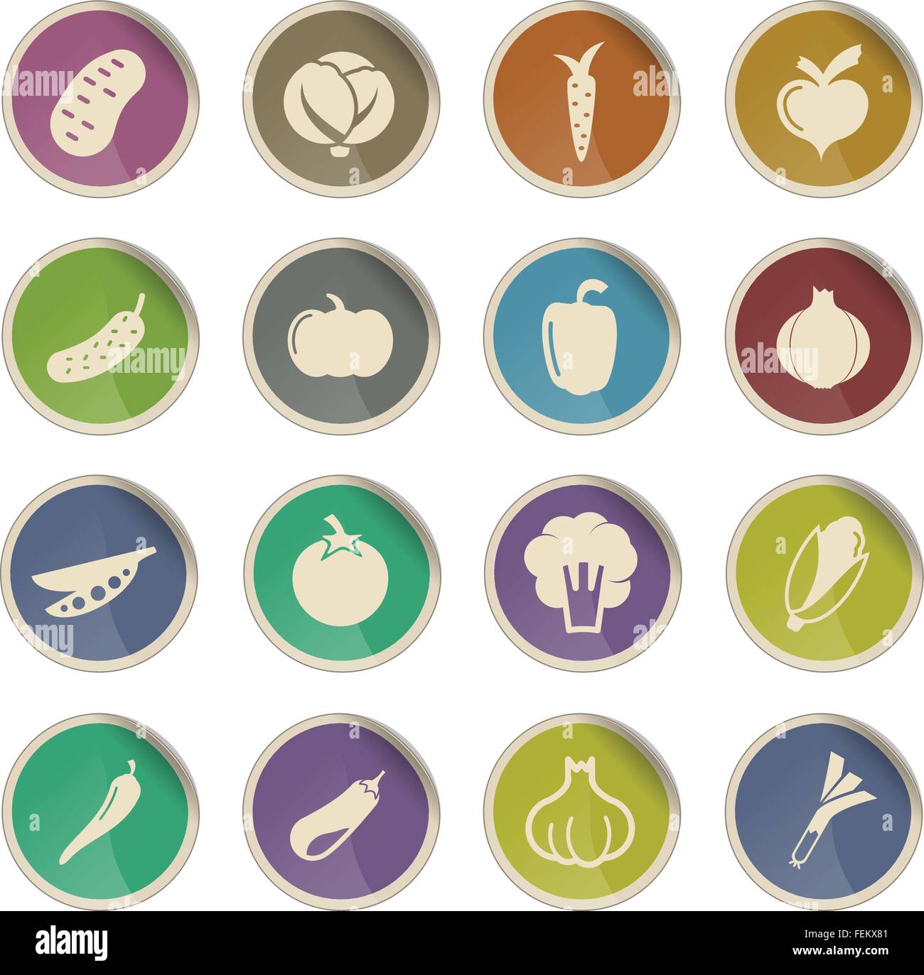 Vegetables simply icons Stock Vector Image & Art - Alamy