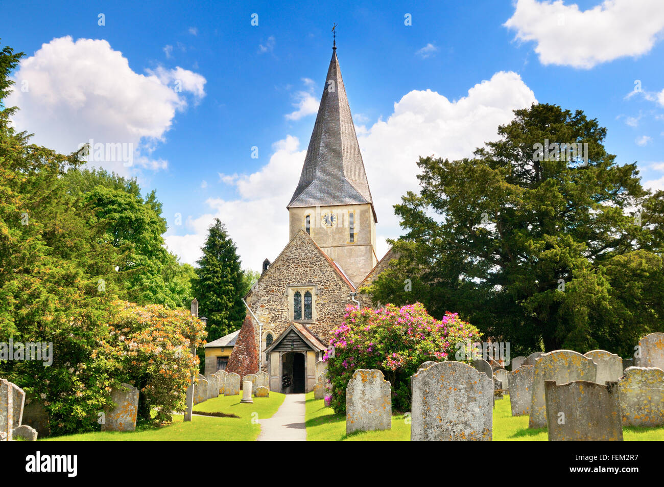 St James Church, Shere, Surrey, UK Stock Photo