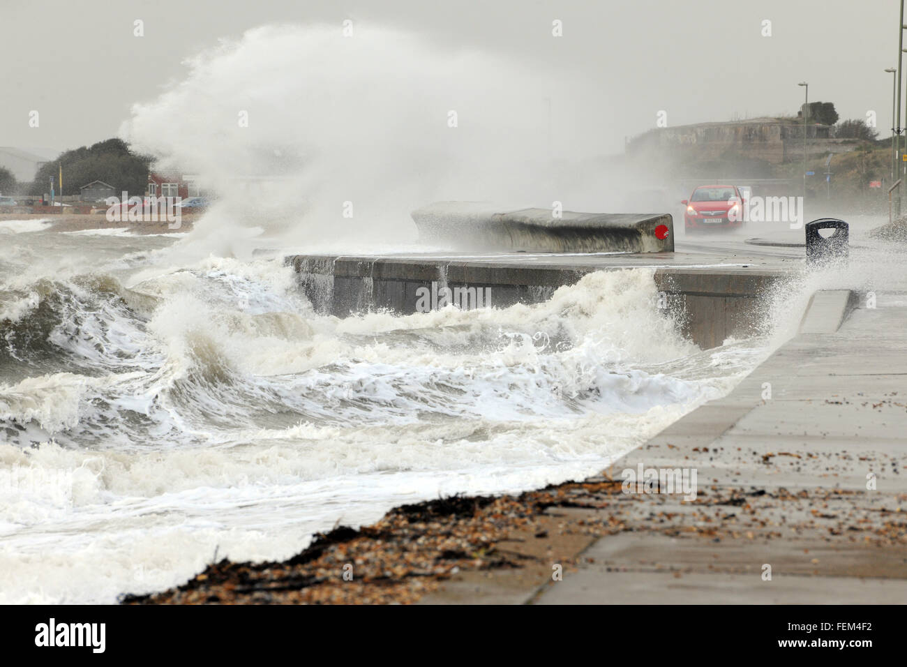 Stokes Bay, Gosport, Hampshire, UK. 8th February, 2016. Storm at Stokes Bay, Gosport Hampshire Credit:  Martin Brayley/Alamy Live News Stock Photo