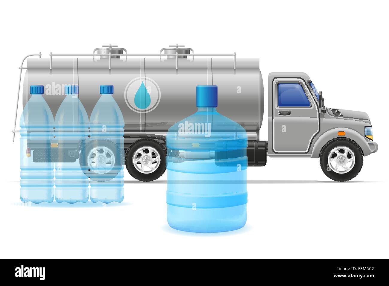 cargo truck delivery and transportation of purified drinking water