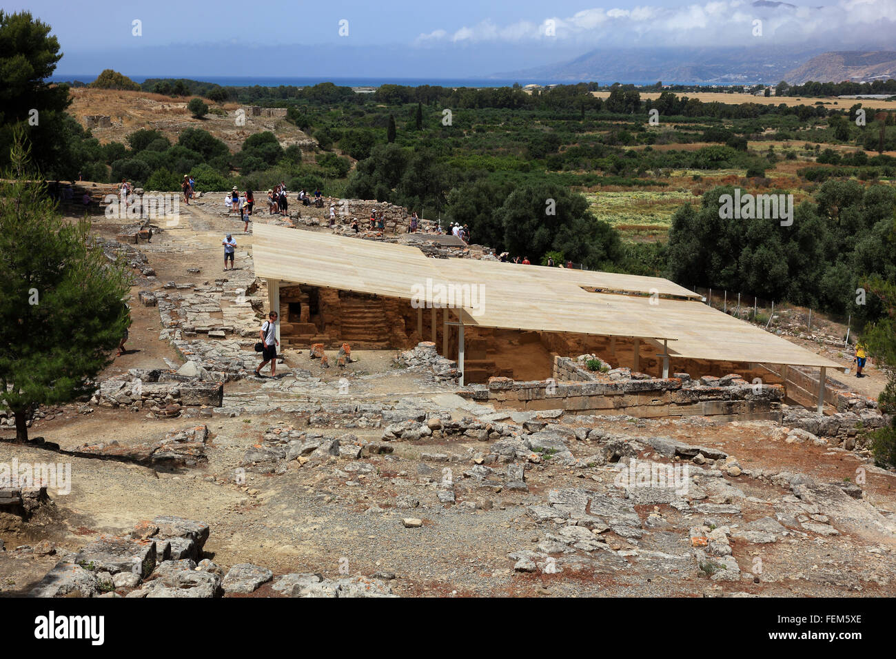 Crete, archaeological excavation site of Agida Triada, mionischer of small Plast Stock Photo