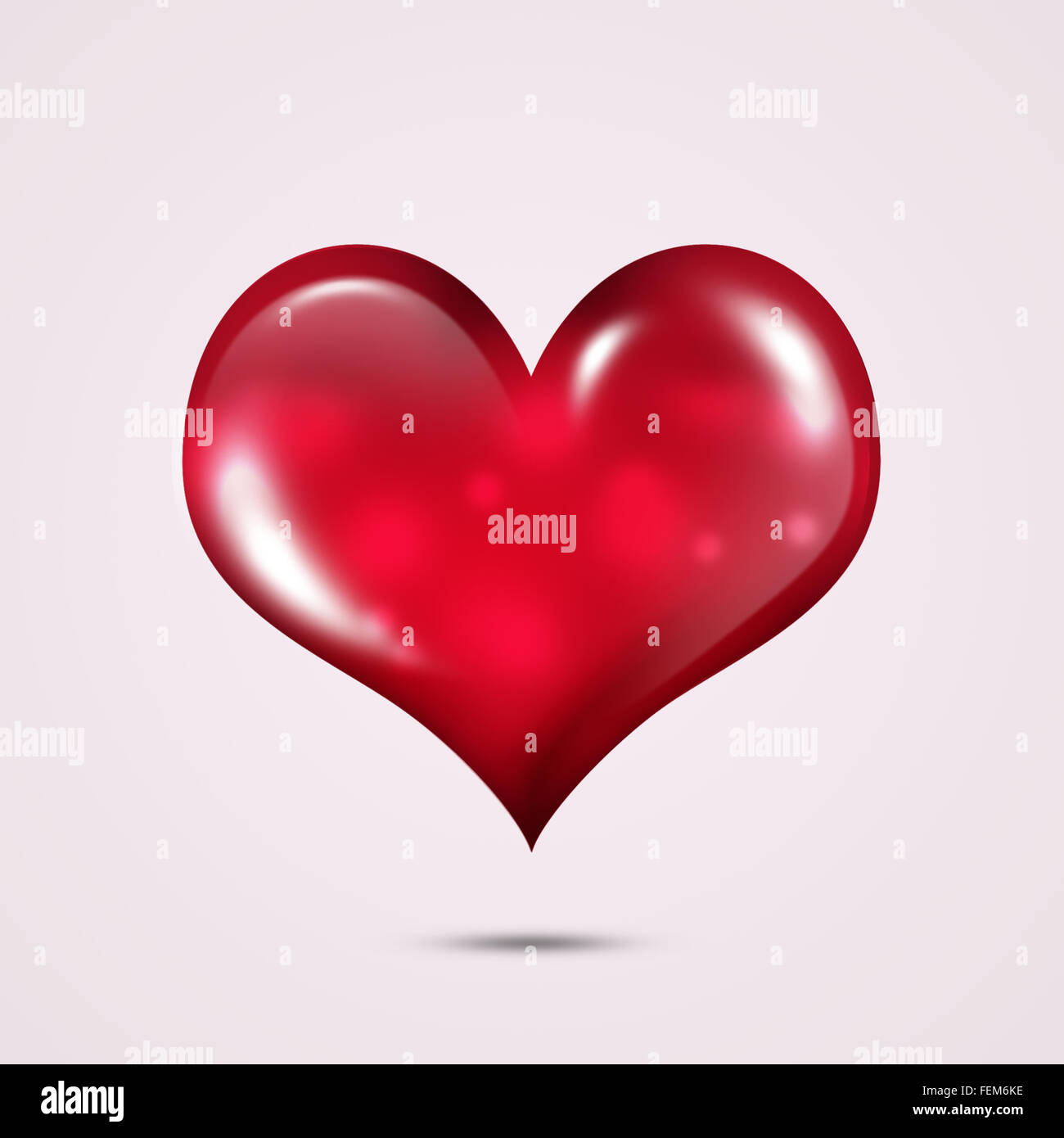valentine holiday greeting card with big red heart Stock Photo