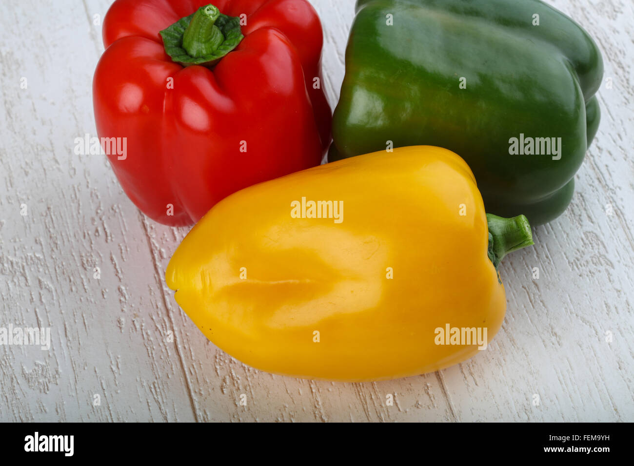 Bell Peppers - Red, yellow and green Stock Photo - Alamy