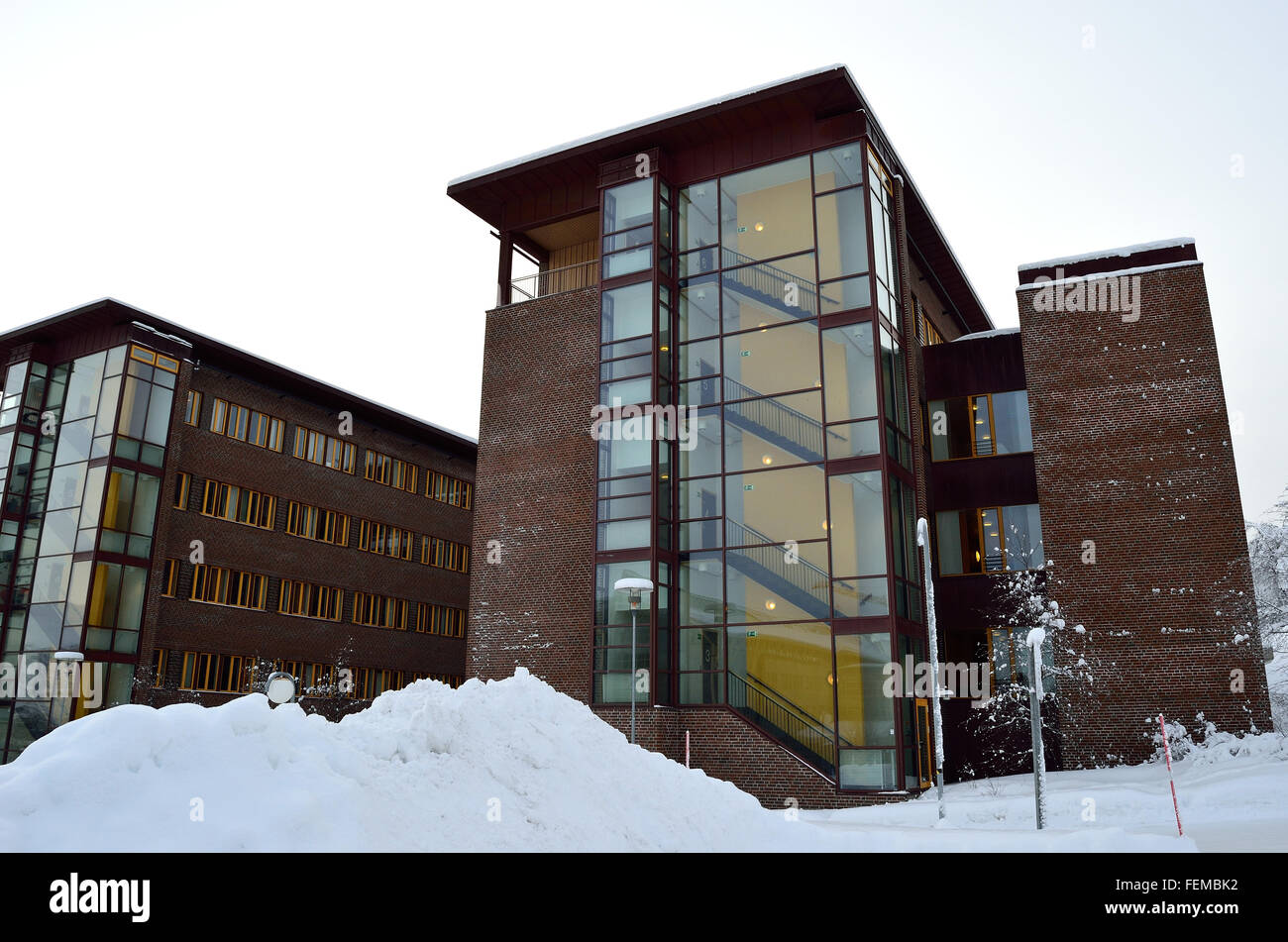 buildings on the university of tromso, norways arctic university february  6th 2016 Stock Photo - Alamy