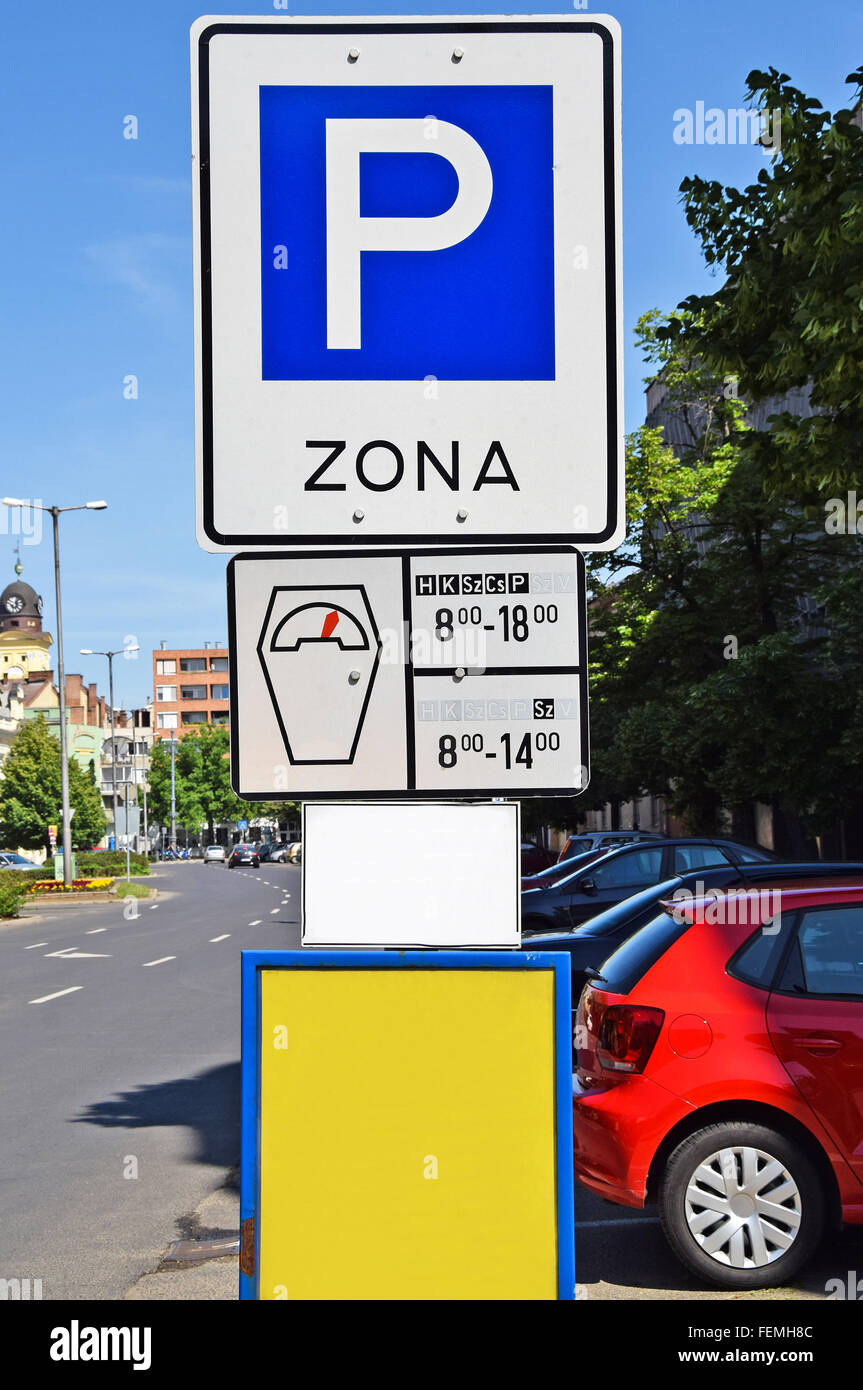 Parking zone sign Stock Photo Alamy