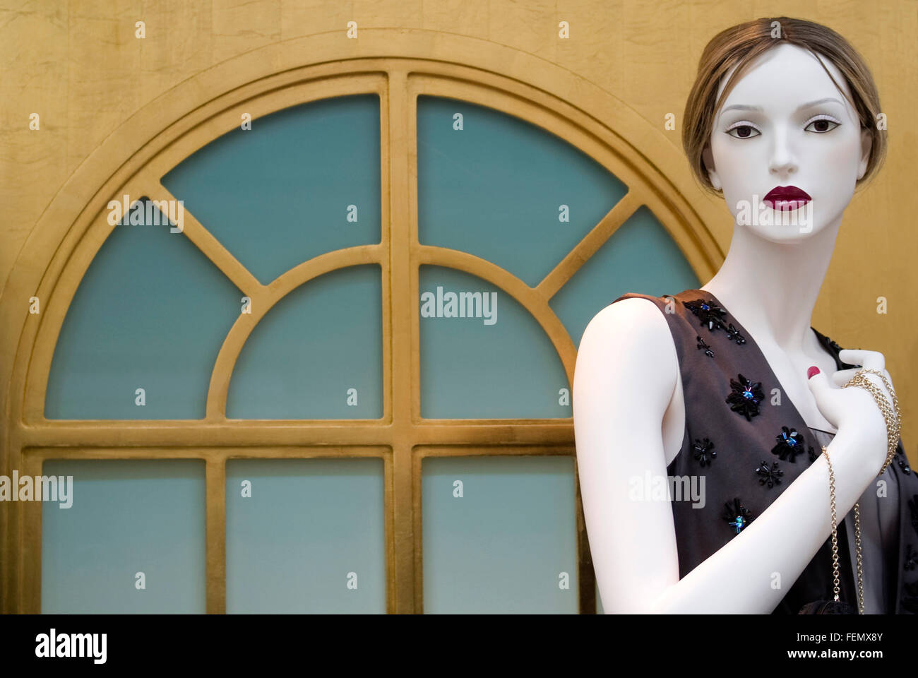 Fashion mannequin in a store window Stock Photo Alamy