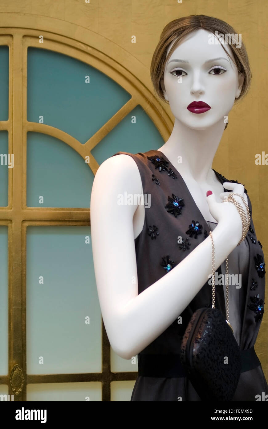 Fashion mannequin in a store window Stock Photo Alamy