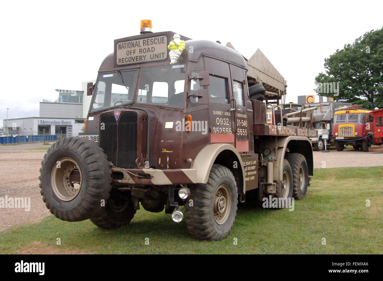 1953 AEC Militant 6 wheel drive heavy recovery truck, ex British Army, London Transport & National Rescue, known as Milly-Tant Stock Photo