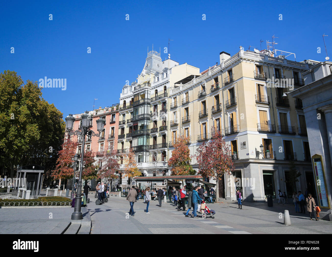 MADRID, SPAIN - NOVEMBER 14, 2015: Architecture at the Plaza de Oriente in the center of Madrid, Spain Stock Photo