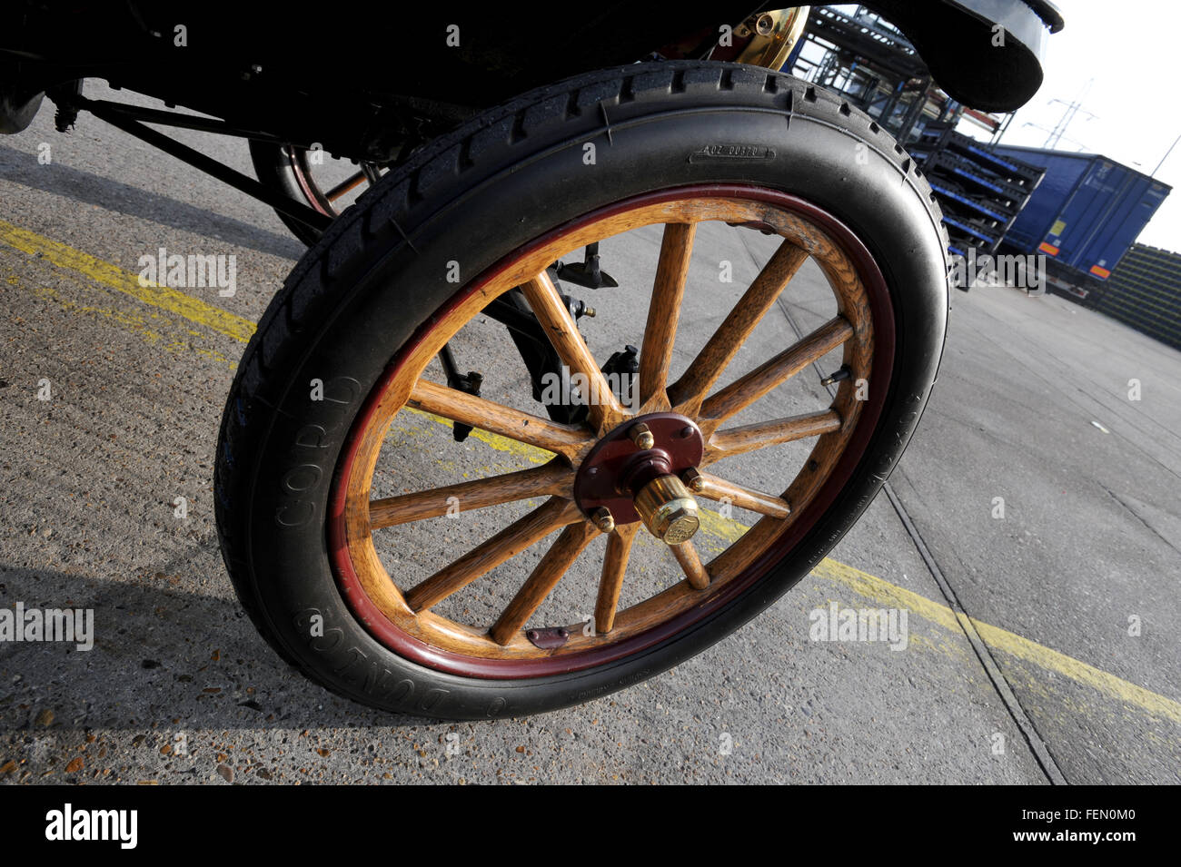 Ford Model T veteran car wooden spoked wheel Stock Photo