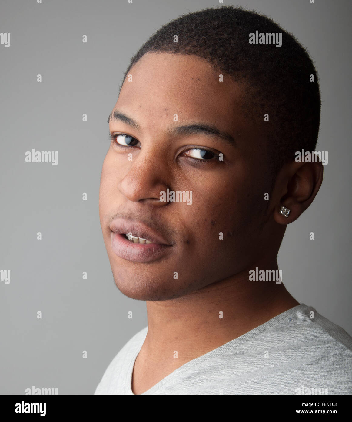 Close up Headshot portrait of a handsome black man Stock Photo - Alamy