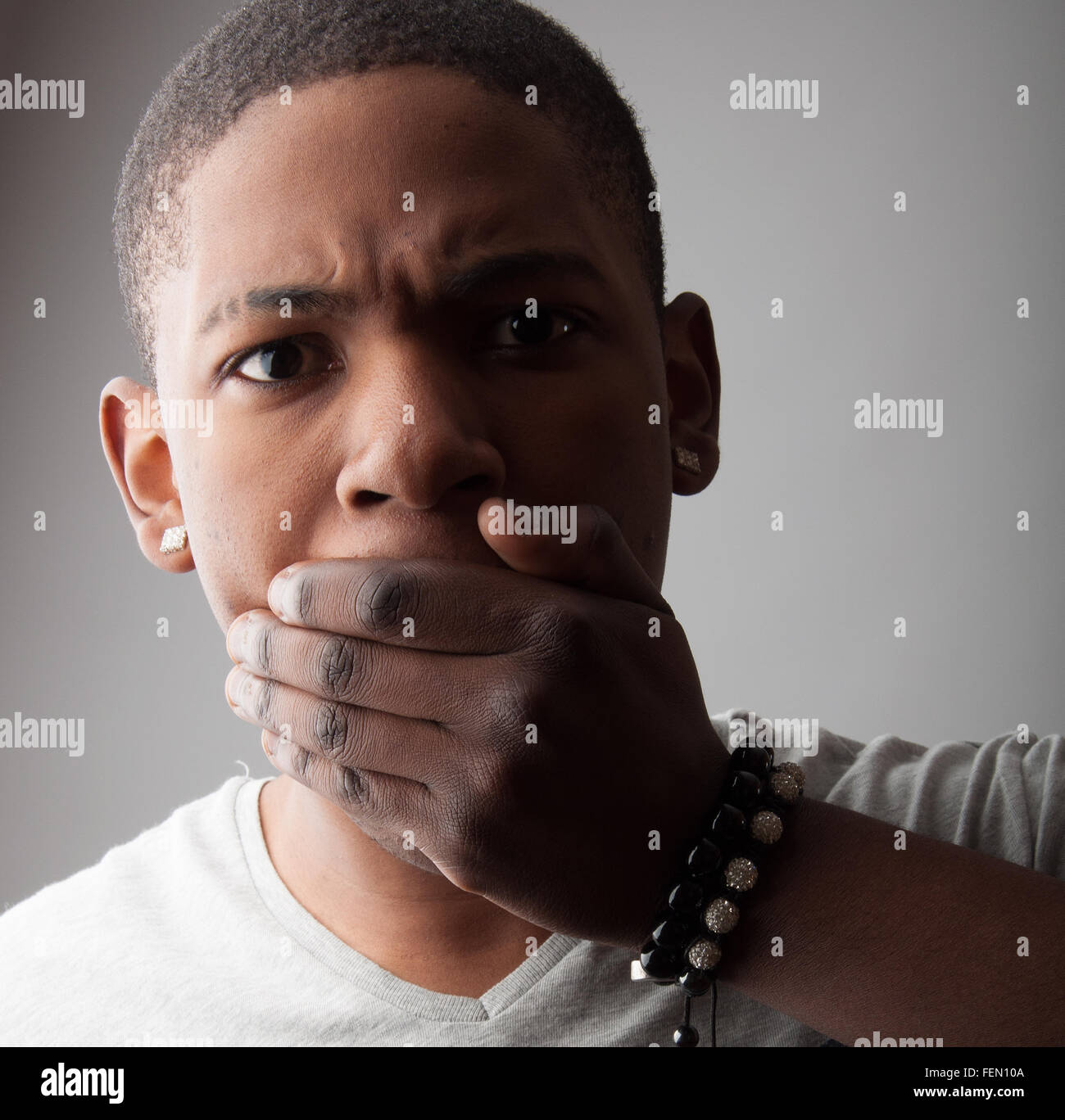 Headshot surprise adult black hi-res stock photography and images - Alamy
