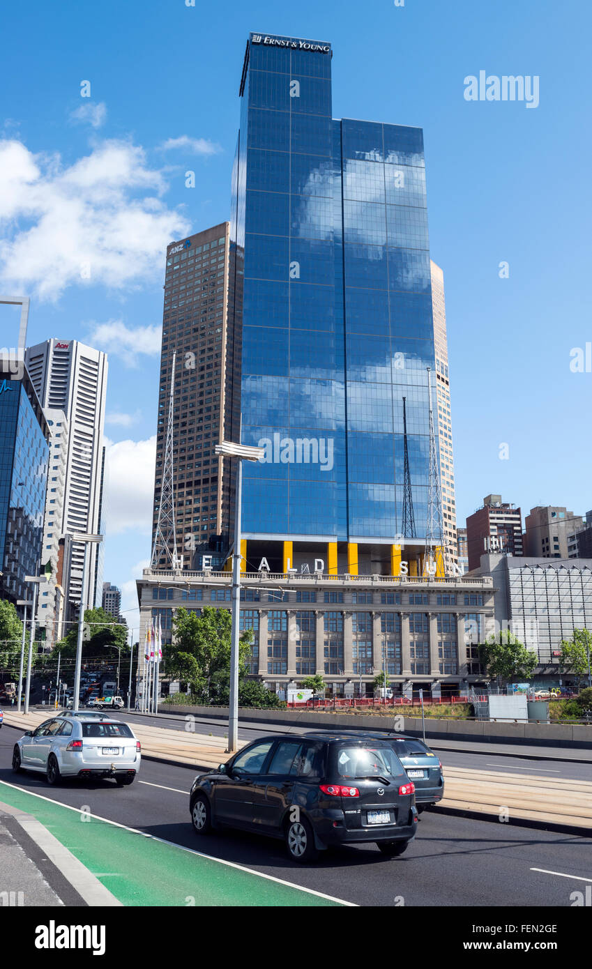 EY Tower and Herald Sun and Weekly Times Building, Melbourne, Australia Stock Photo