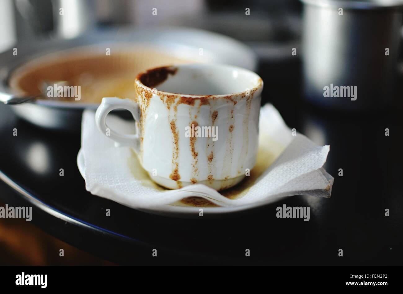 Dirty Coffee Cup Stock Photo Alamy