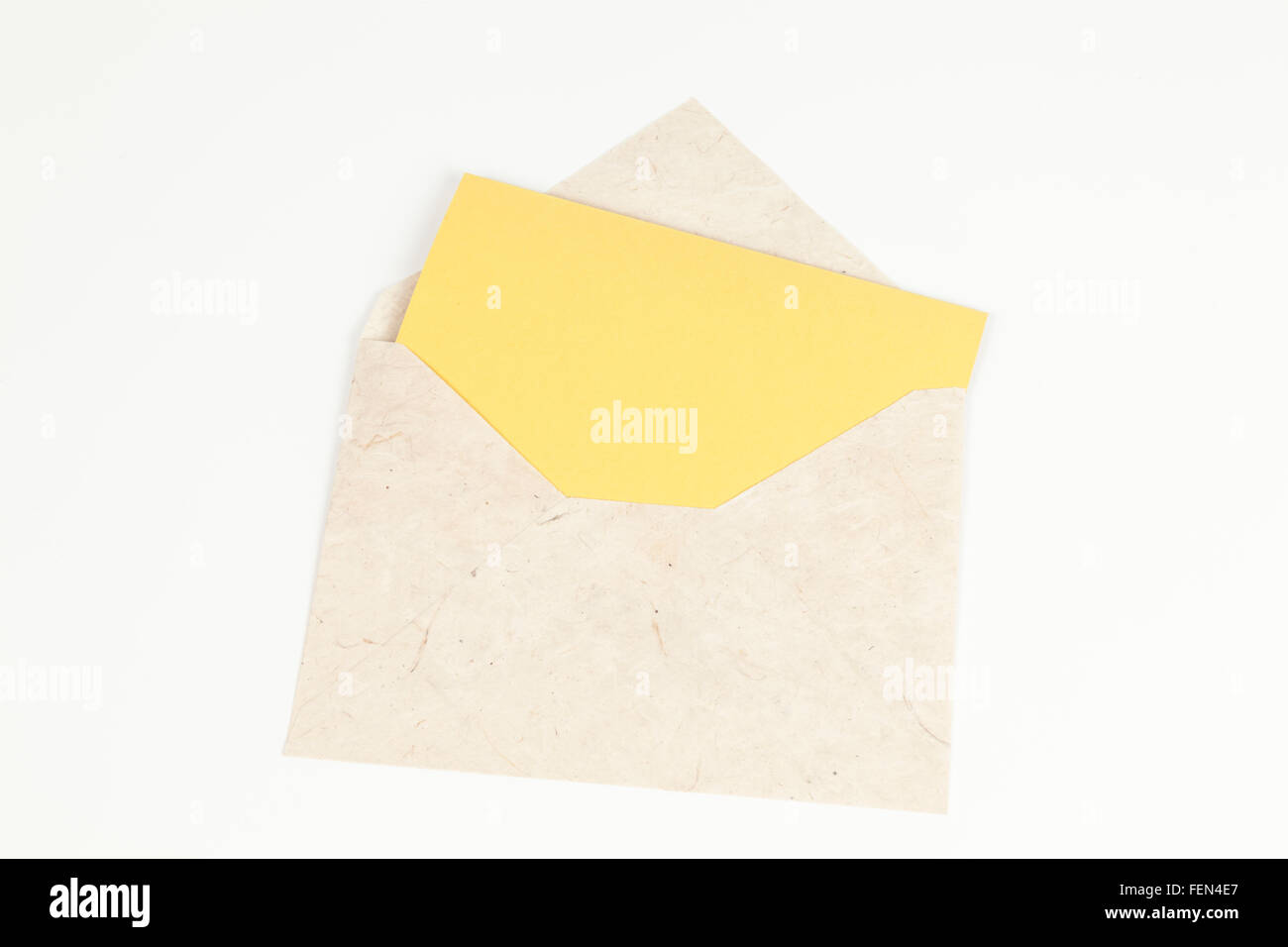 Envelope and yellow card Stock Photo