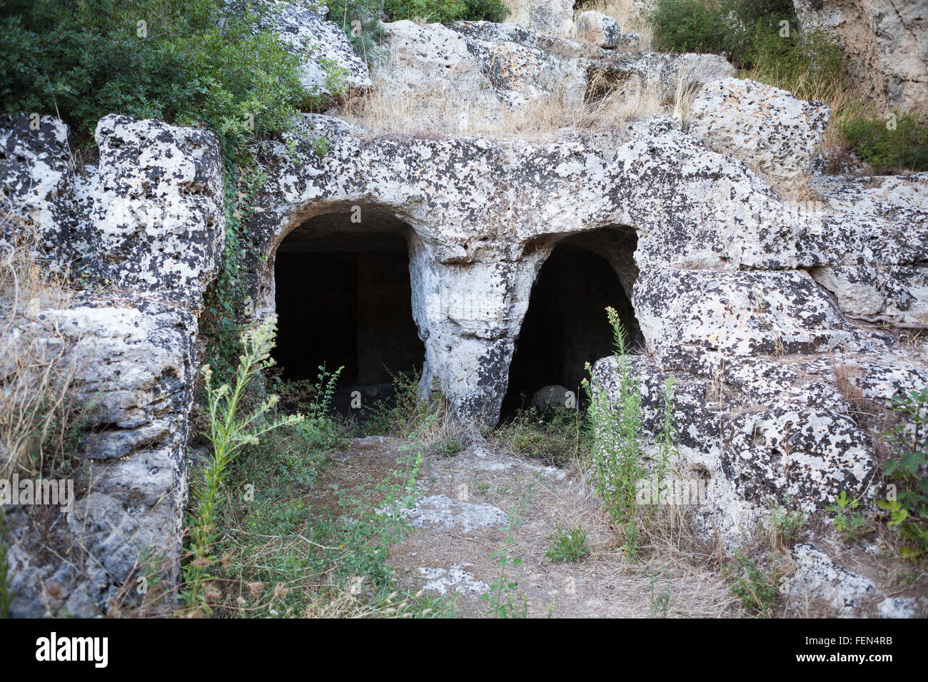 Cave houses. Petruscio, Italy Stock Photo Alamy