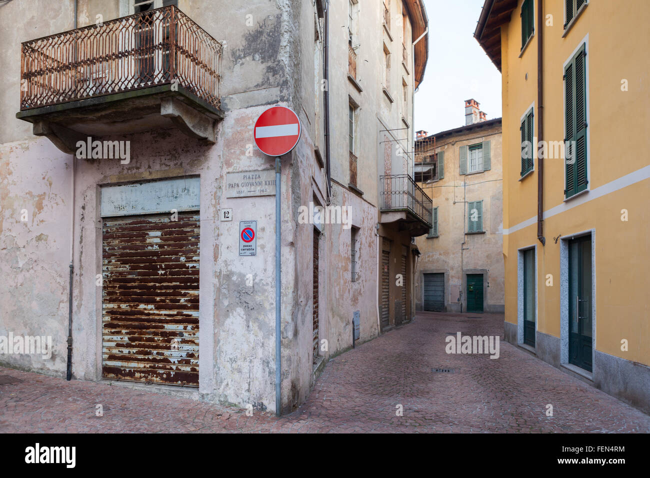 Old city centre. Luino, Italy. Stock Photo