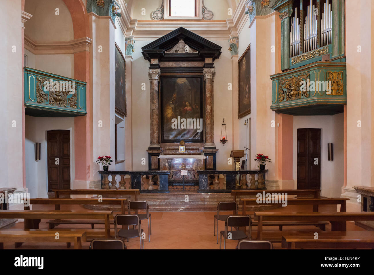 Oratorio dei Santi Giuseppe e Dionigi (Saints Joseph and Dyonisus Oratory). Luino, Italy. Stock Photo