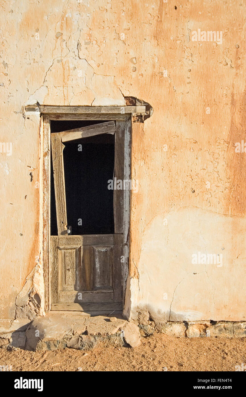 Decaying architecture at sunset on a farm in the Northern Cape Province ...