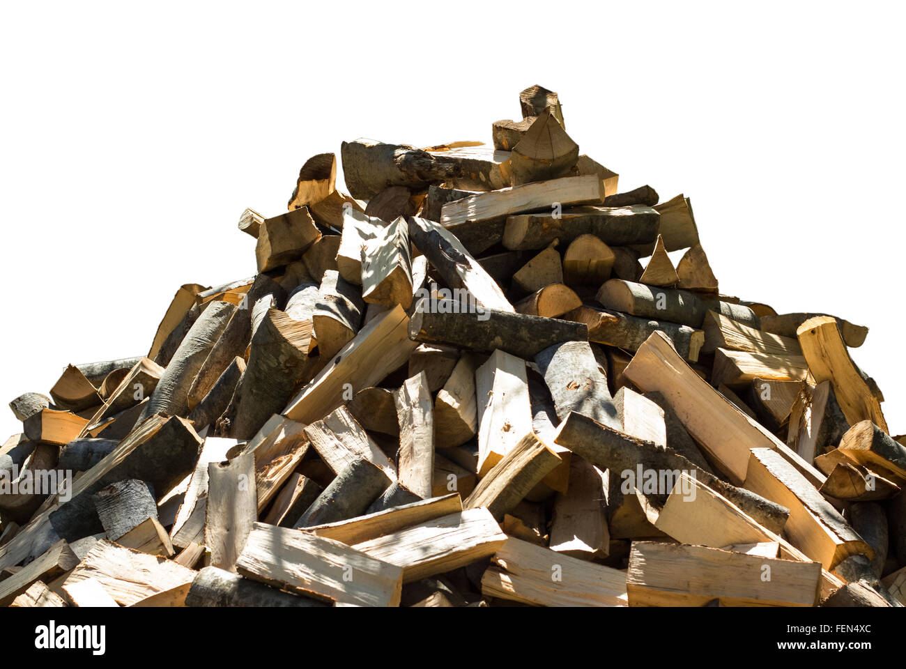 Cutout image of a pile of chopped fire wood Stock Photo
