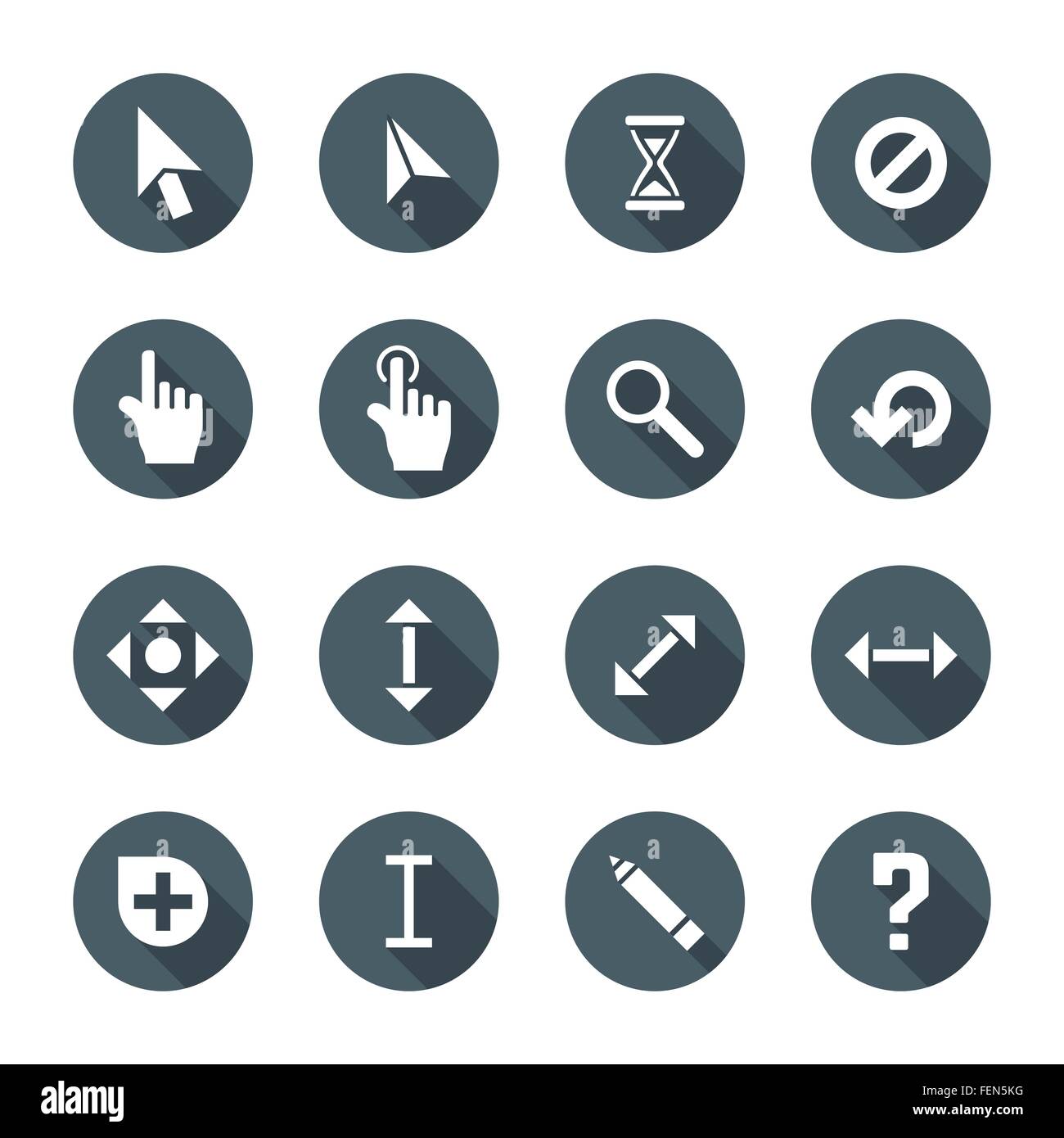 vector white color flat design various computer cursors signs ...