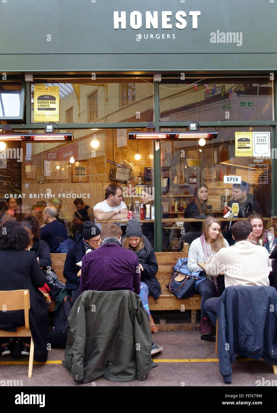 Honest Burgers restaurant in Brixton Village Market, South London Stock Photo