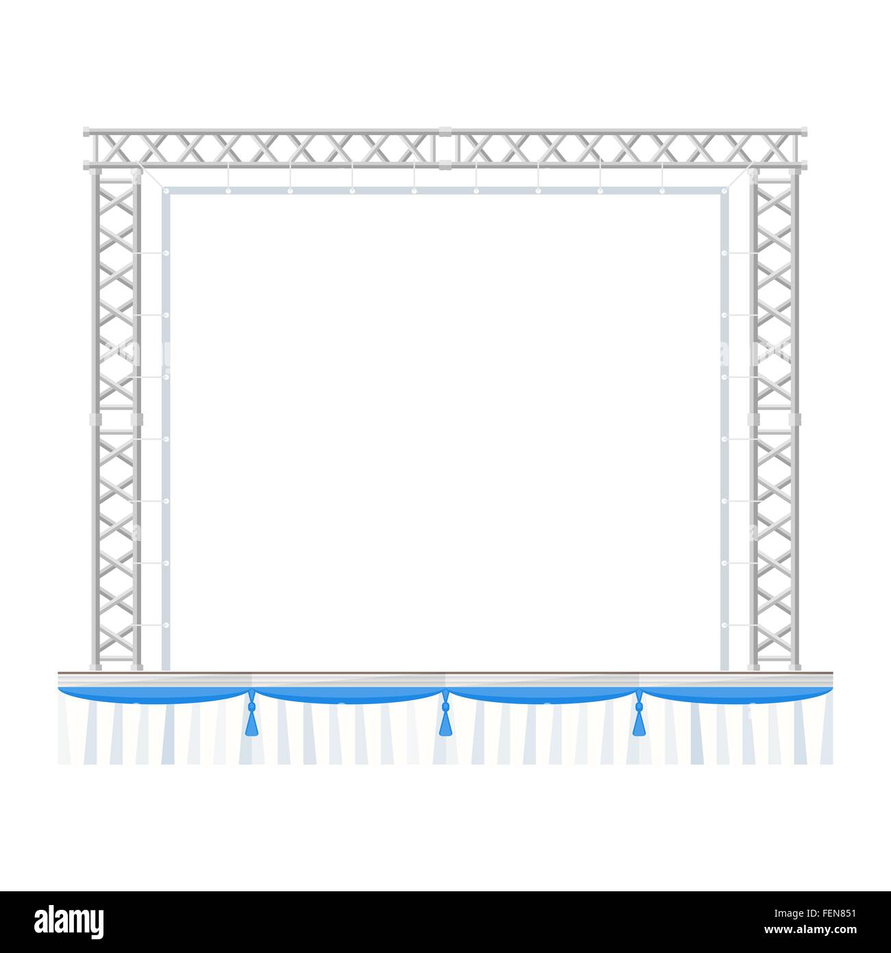 Concert Frame Vector vector flat style sectional precast concert metal stage with banner ...