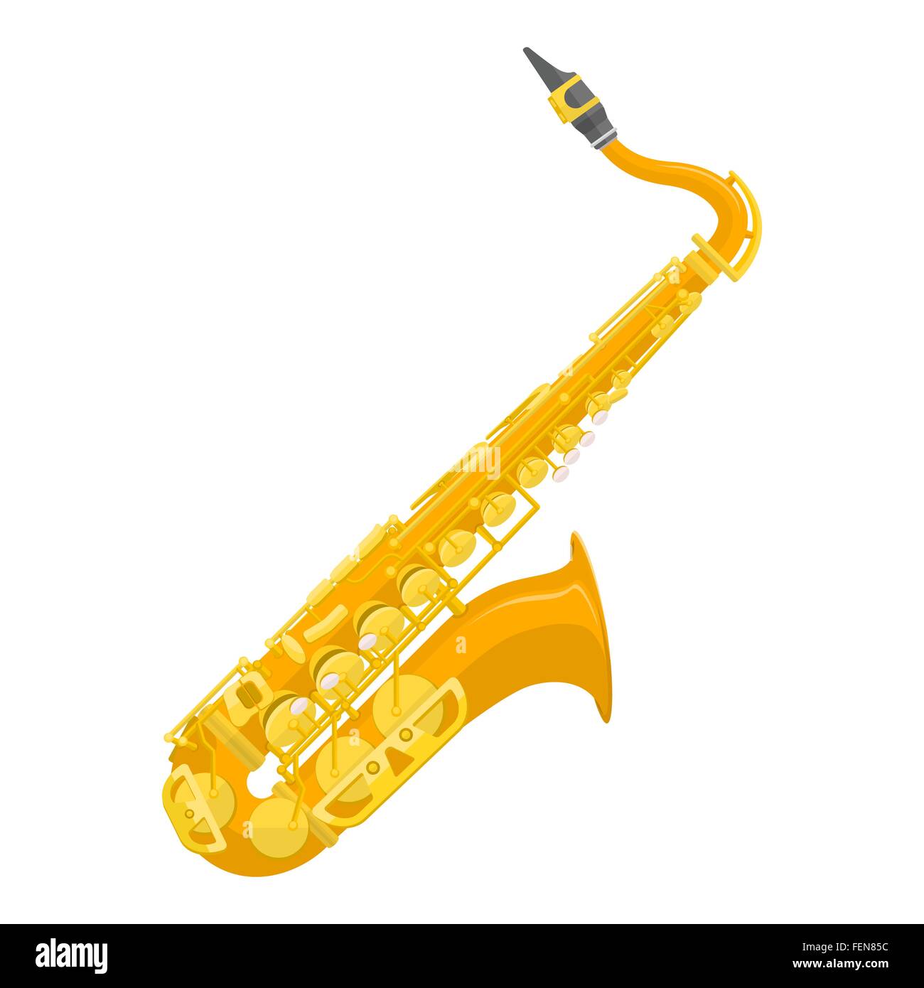 vector colored flat style copper brass alto saxophone illustration