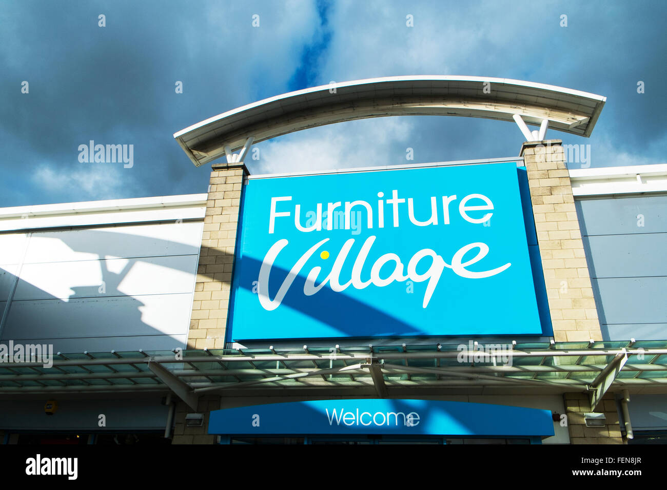 Furniture village store sign logo name shop exterior leeds Birstall