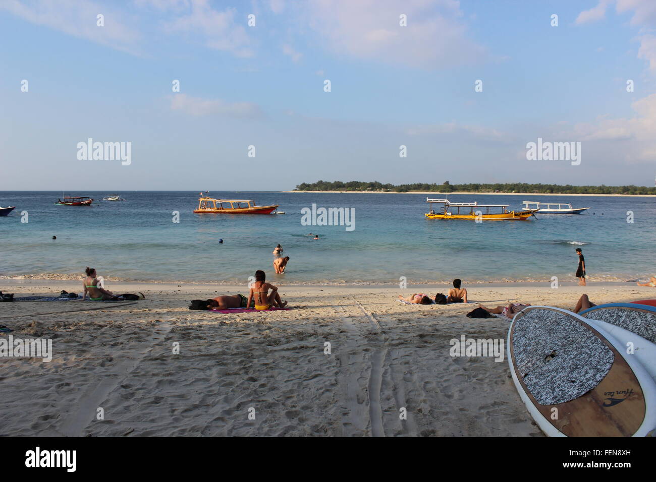 beach on Gili Trawangan, Indonesia Stock Photo