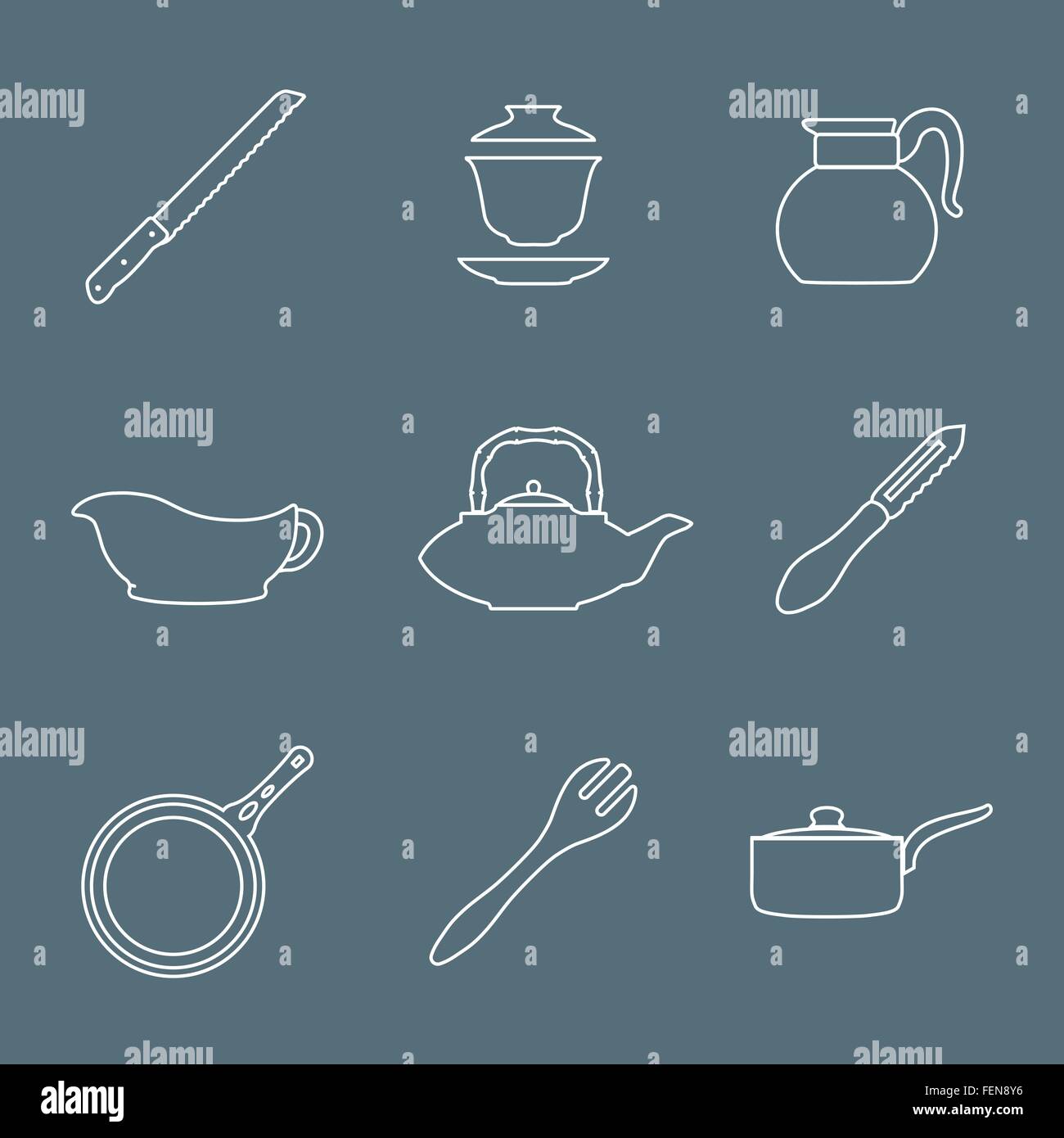 Tea knife Stock Vector Images - Alamy