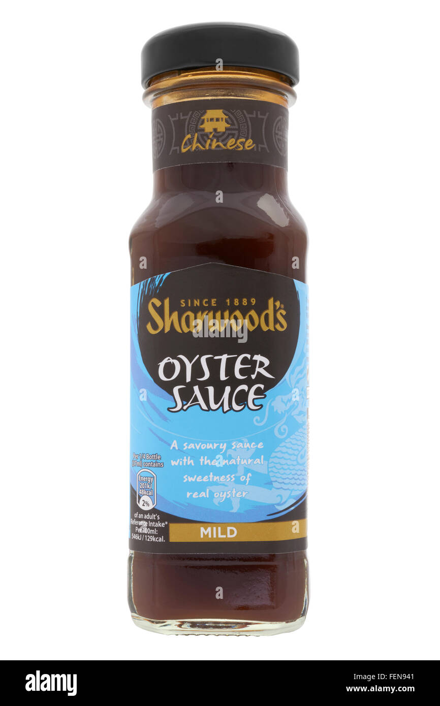 Bottle of Sharwood's oyster sauce on white background Stock Photo Alamy