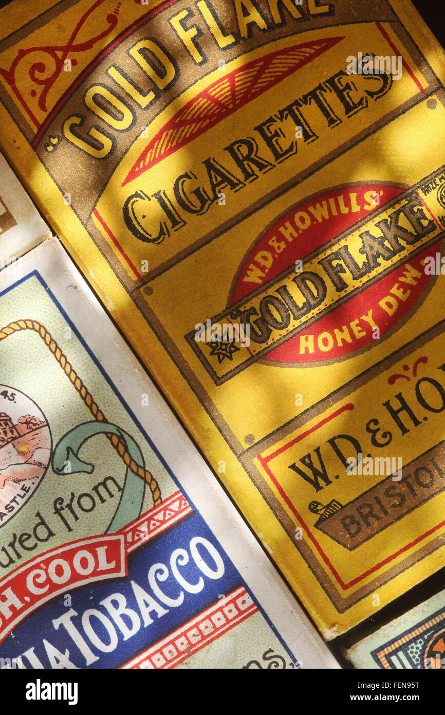 collection of old cigarette boxes Stock Photo Alamy