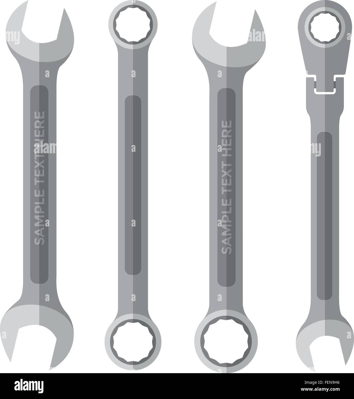 vector color flat style various wrenches set Stock Vector Image & Art